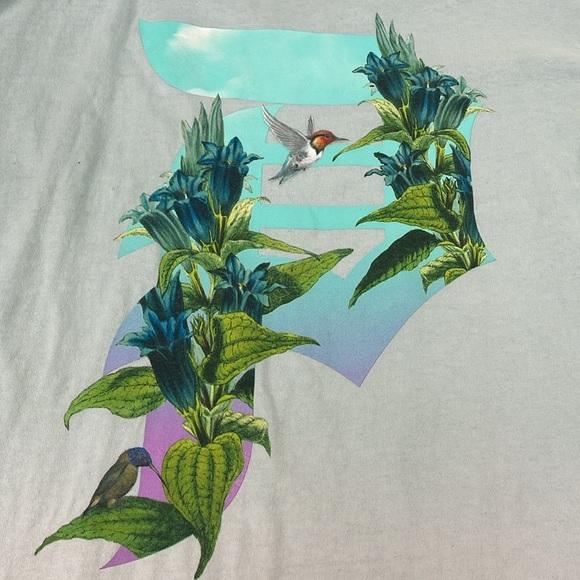 Men’s Primitive Skateboarding Hummingbird Floral Cotton Short Sleeve Shirt XL - Picture 12 of 14